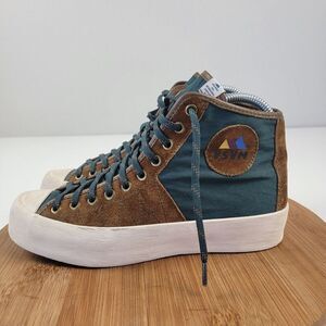 Visvim Sunnegga HI Lamina Supreme Quality Green Brown Off White Womens US 6 Folk